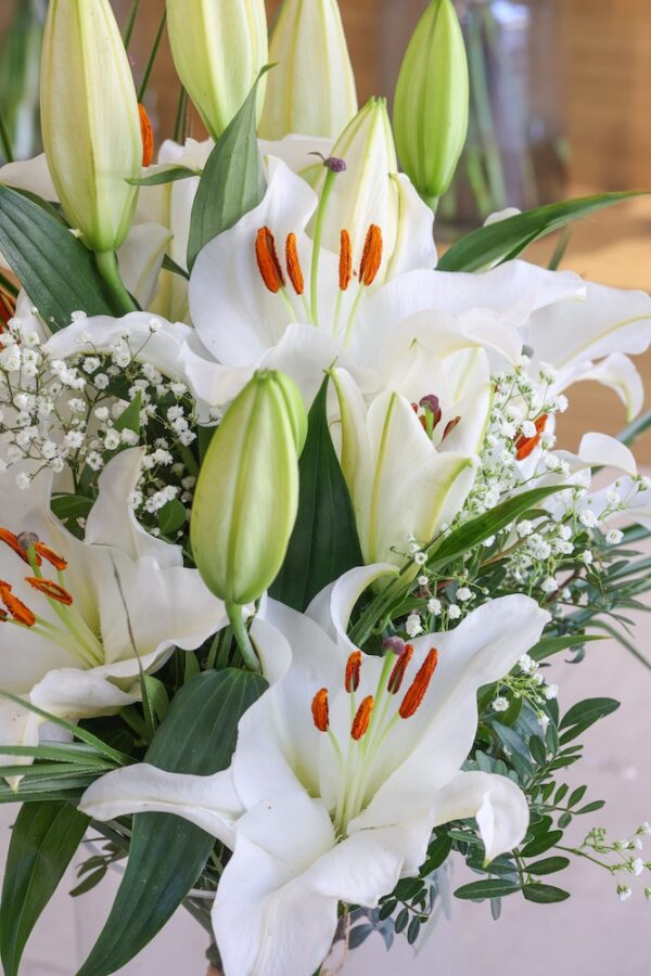 Ramo de lilium blanco oriental
